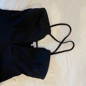 Plunge Neckline Black Bodycon Dress